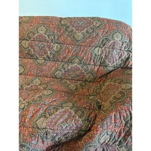 RARE! RALPH Lauren Equestrian QUEEN Paisley BED COMFORTER Green Red